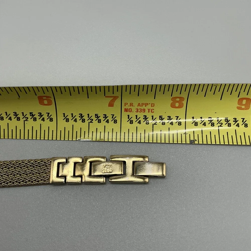 Anne Klein AK/1906 Womens Watch 30mm White Dial Gold Tone Mesh New Battery 7.5